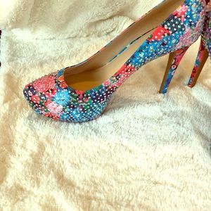 Pair of heals. Covered in sparking rhinestones.